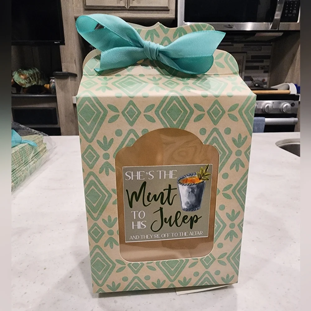 Off To The Altar Kentucky Derby Bridal Shower Favor Boxes Bags Mint 30 Party